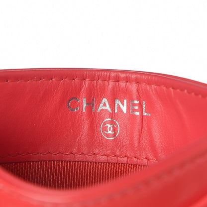 Chanel Patent Calfskin Quilted Card Holder Pink 5 of 8