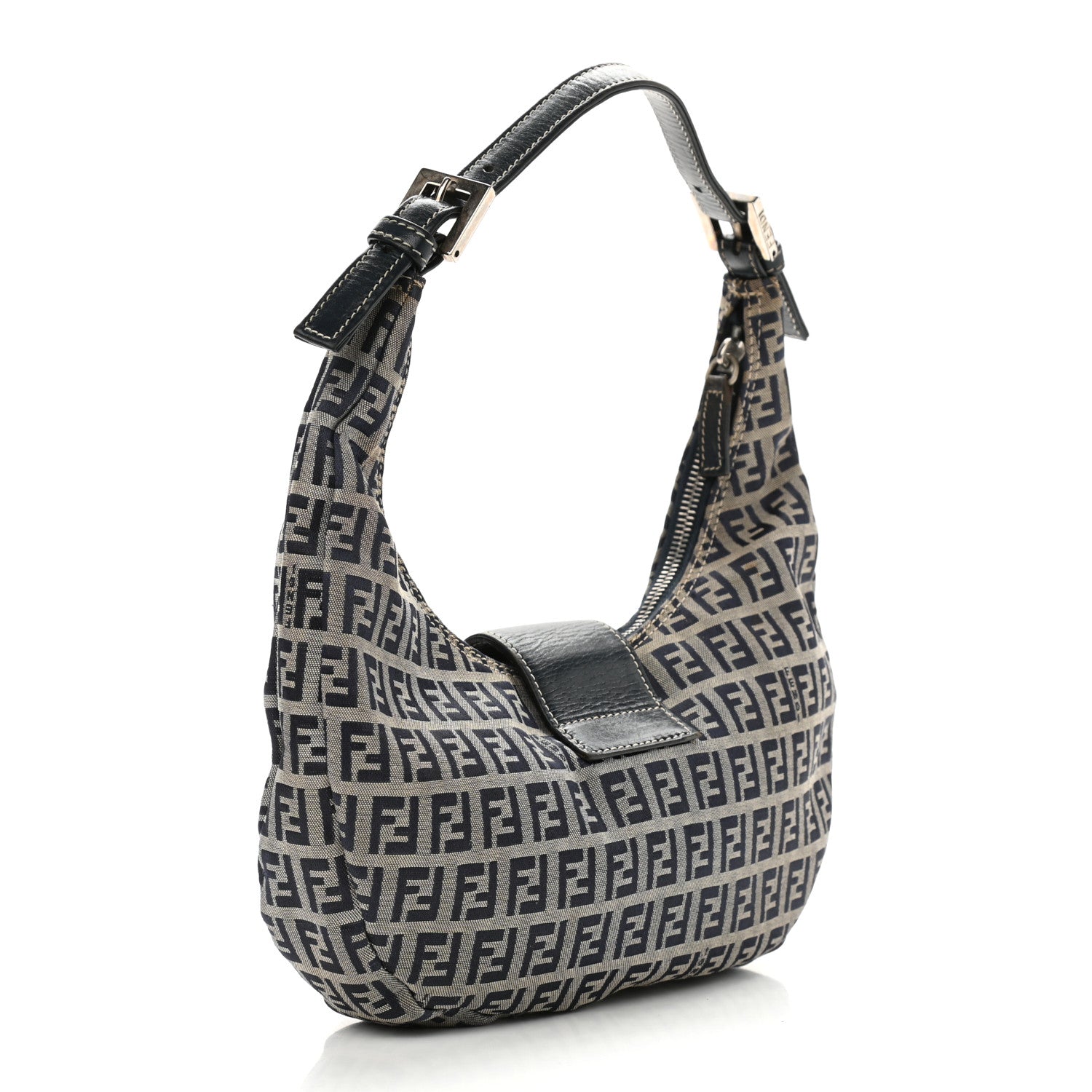 Fendi Zucchino Hobo Navy 2 of 14