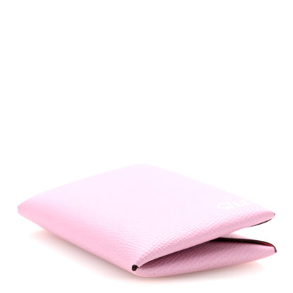 Hermes Epsom Horseshoe Calvi Card Case Mauve Sylvestre Rose Azalee 4 of 9