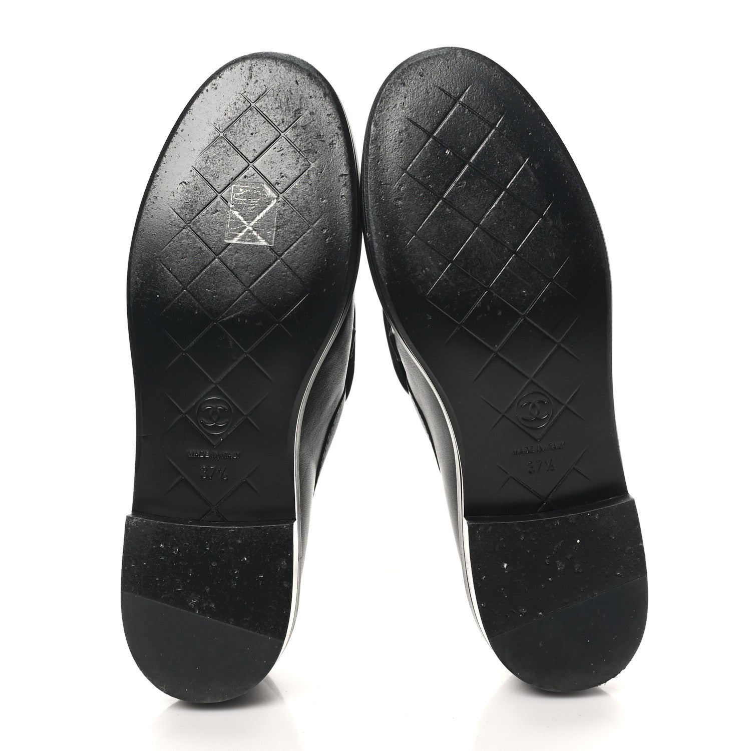 Chanel Lambskin Quilted CC Turnlock Loafers 37.5 Black 6 of 10