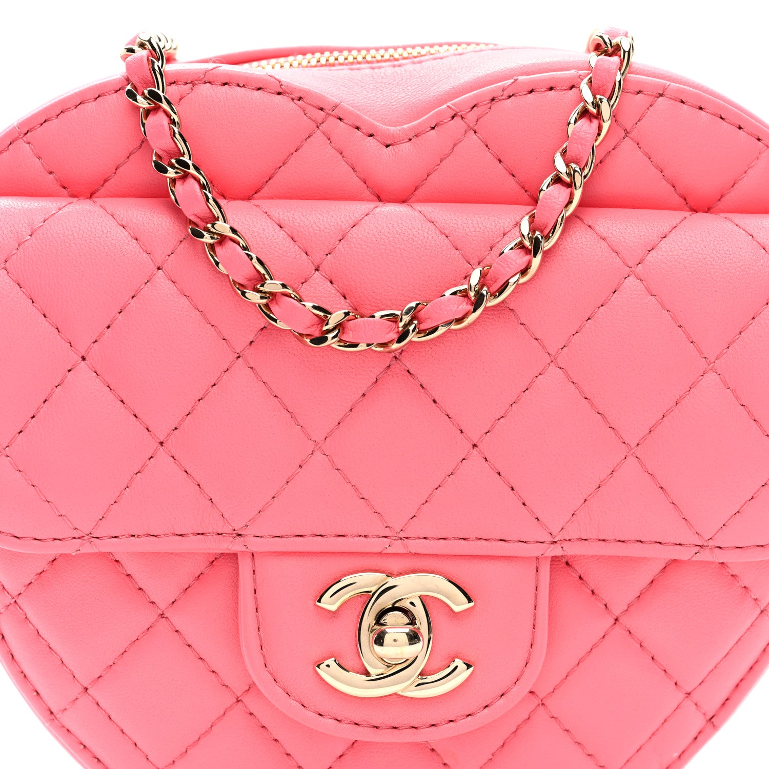 Chanel Lambskin Quilted CC In Love Heart Bag Pink 8 of 9