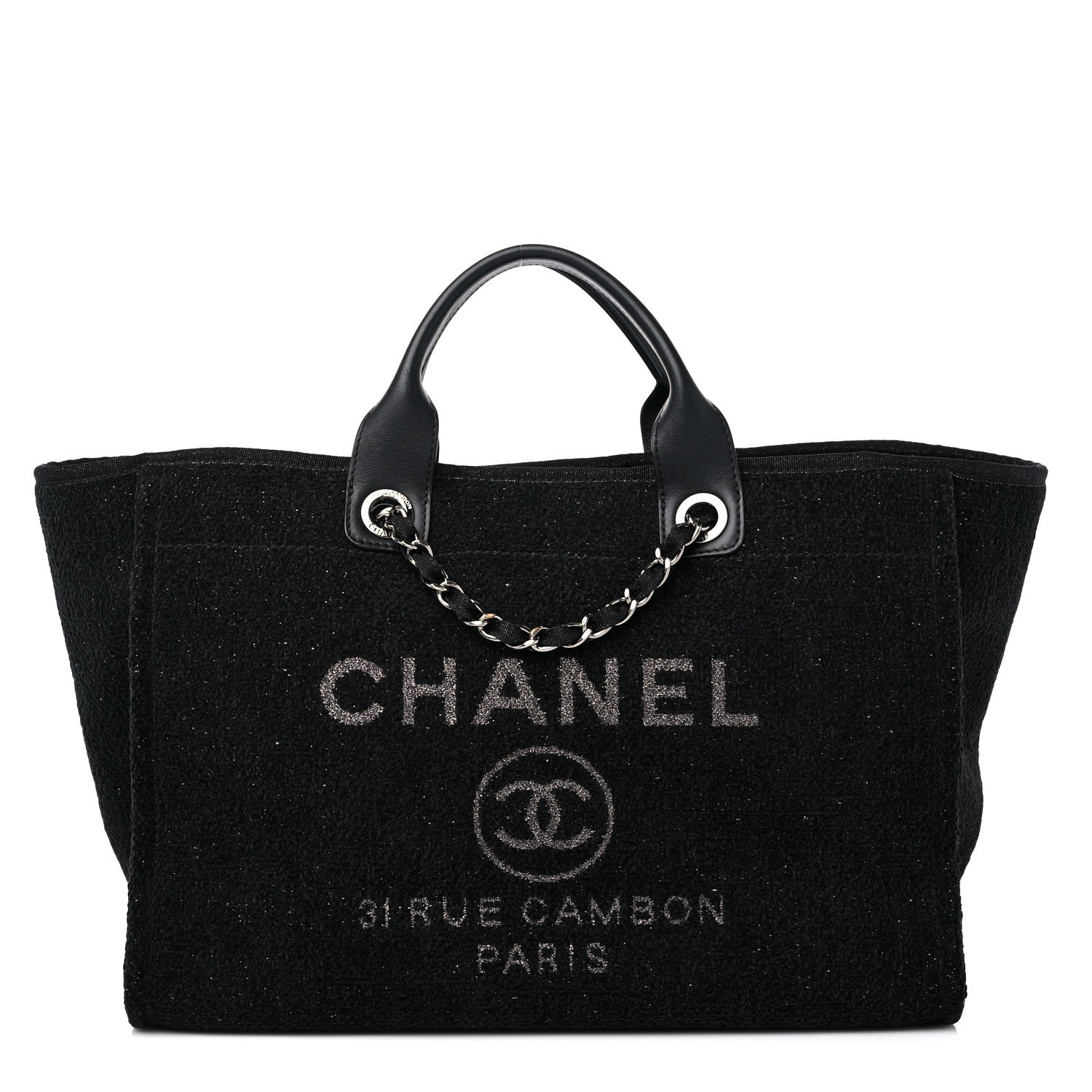 Chanel Lurex Boucle Medium Deauville Tote Black 1 of 10