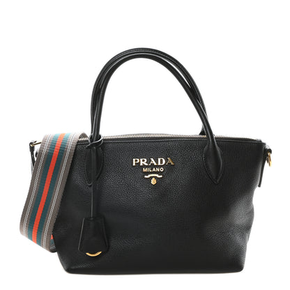 Prada Vitello Daino Small Tote  Black 1 of 10