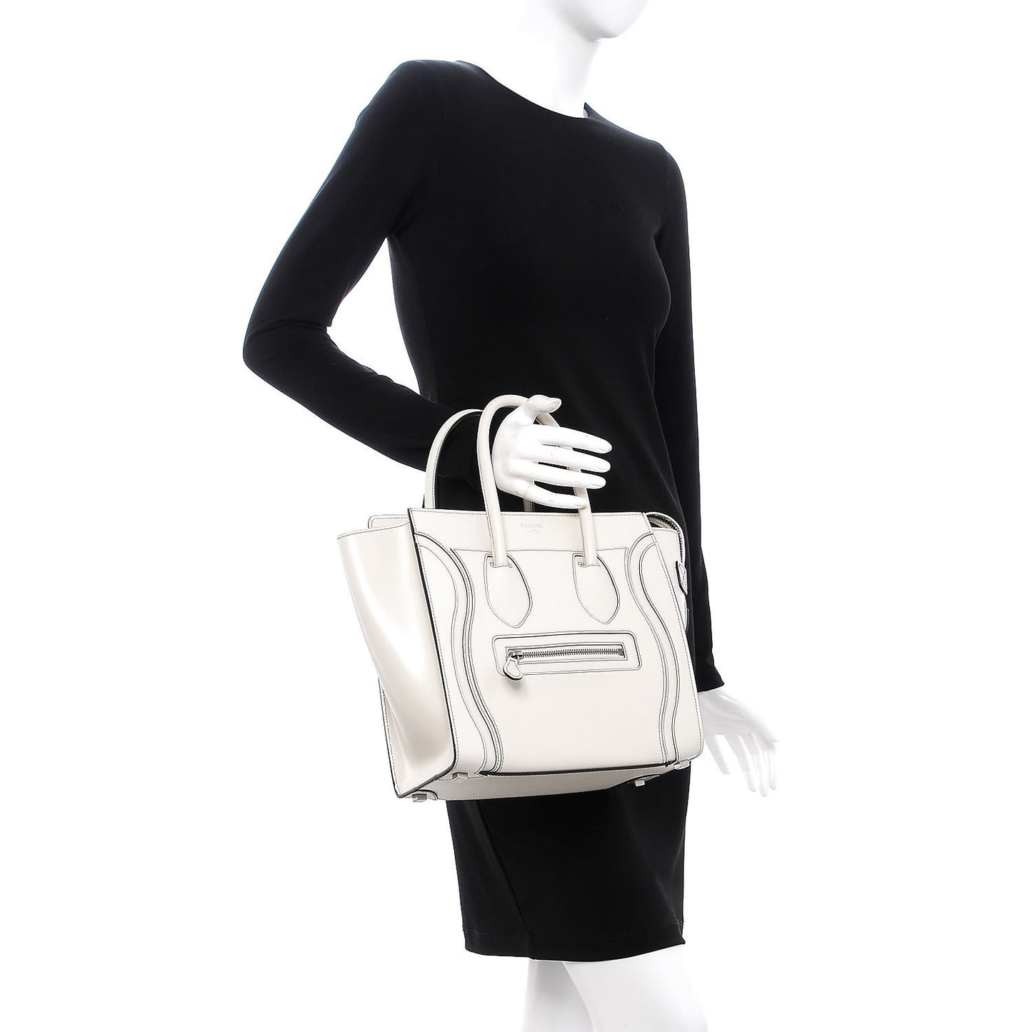 Satin Calfskin Micro Debossed Luggage White