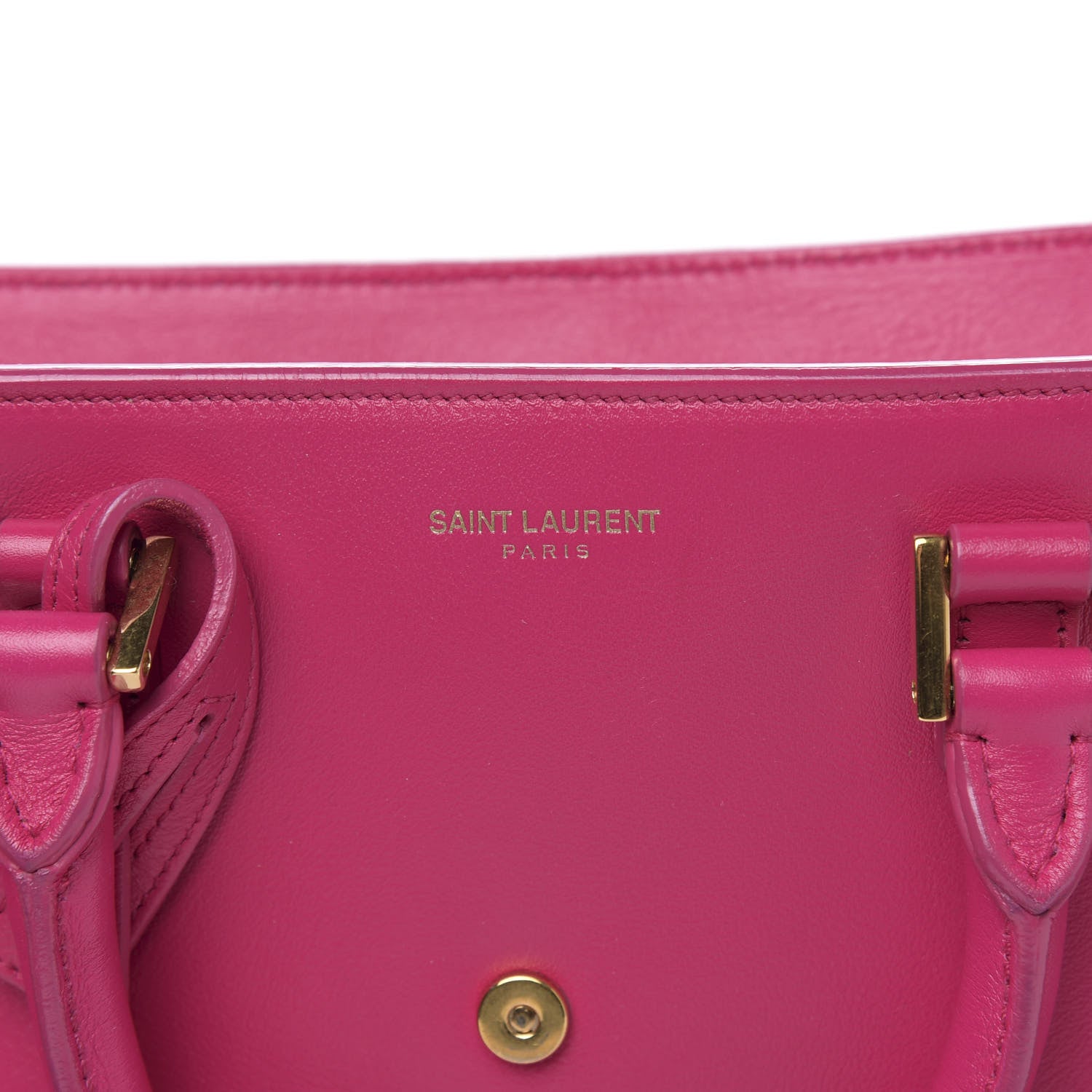 Saint Laurent Calfskin Monogram Baby Cabas Fuchsia 7 of 11