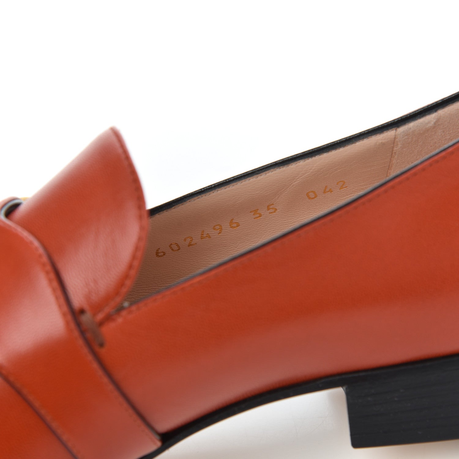 Gucci Malaga Kid Womens GG Marmont Loafers 35 Orange 8 of 8