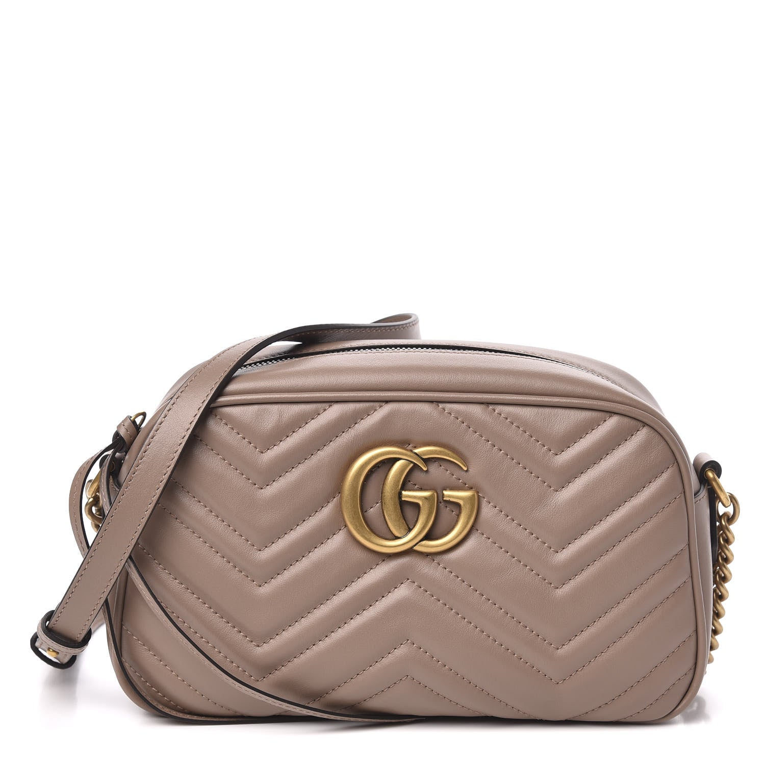 Gucci Calfskin Matelasse Small GG Marmont Chain Shoulder Bag Porcelain Rose 1 of 10