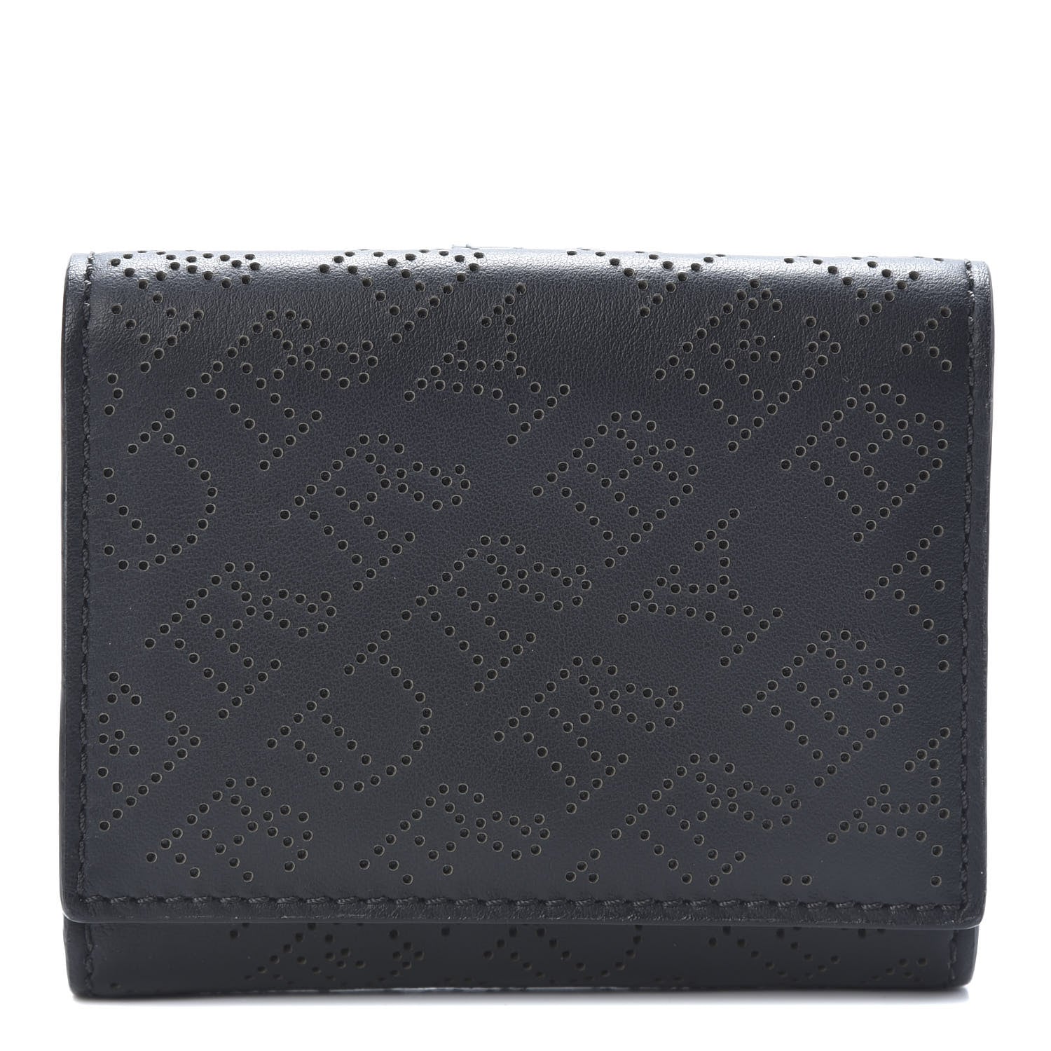 Burberry Calfskin Perforated Compact Wallet Black 1 of 9