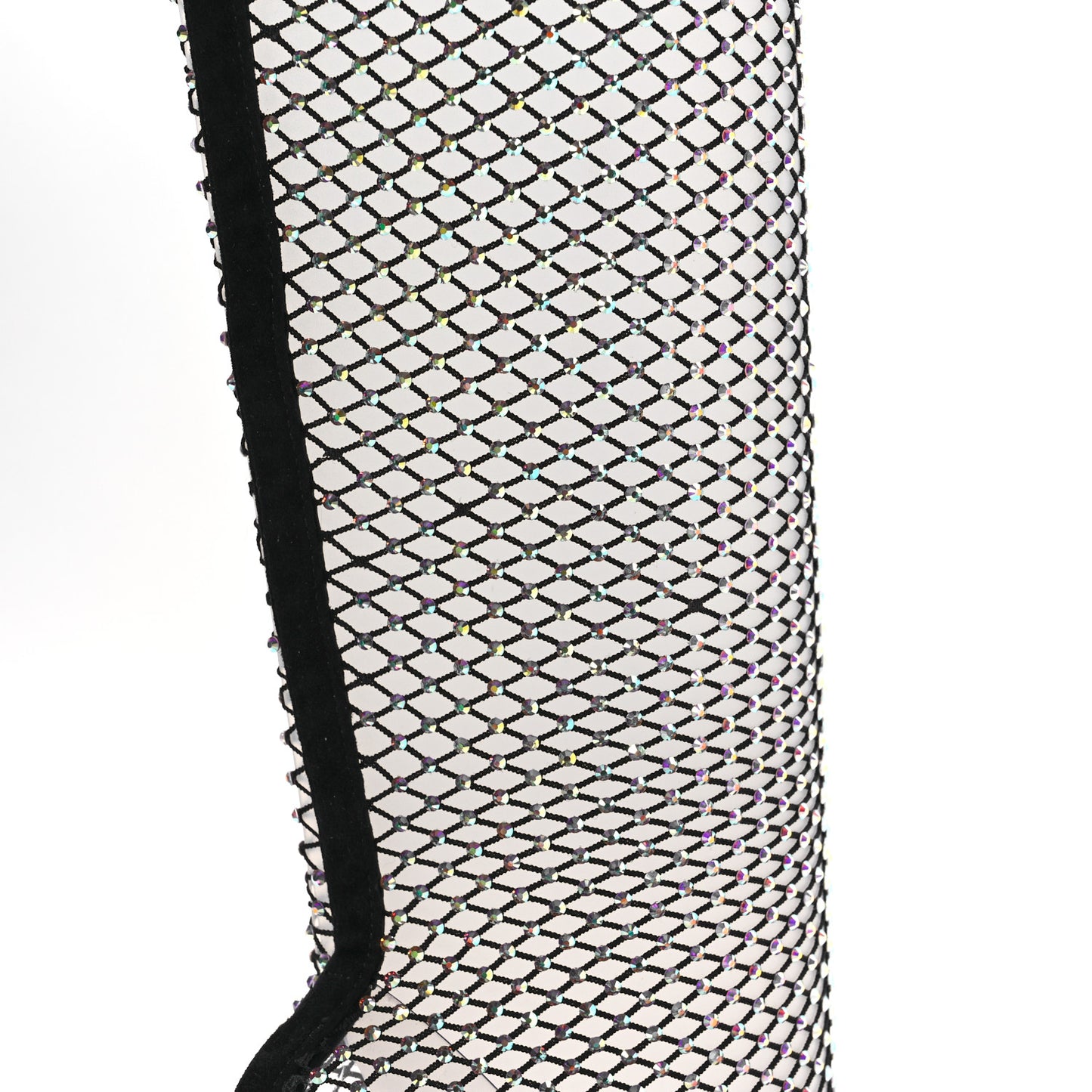 Mesh Crystal Suede Koller 110 Knee High Boots 38.5 Black