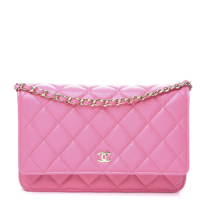 Chanel Caviar Quilted Wallet on Chain WOC Pink 1 of 11