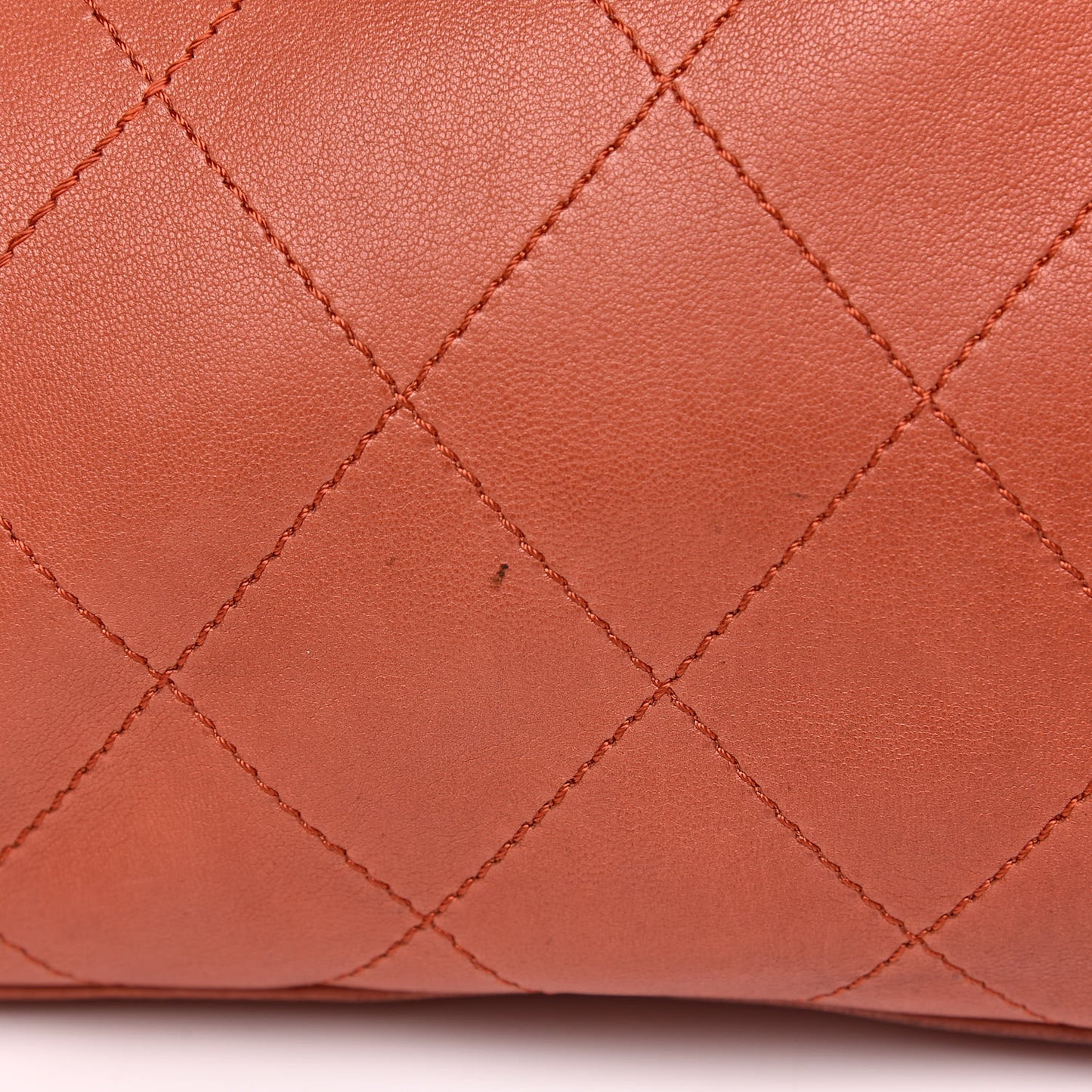 Lambskin Stitched Medium Ultimate Soft Tote Coral