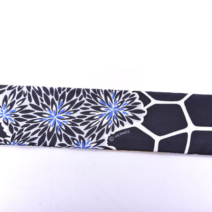 Hermes Silk The Three Graces Twilly Bleu Nuit Gold Black 3 of 4