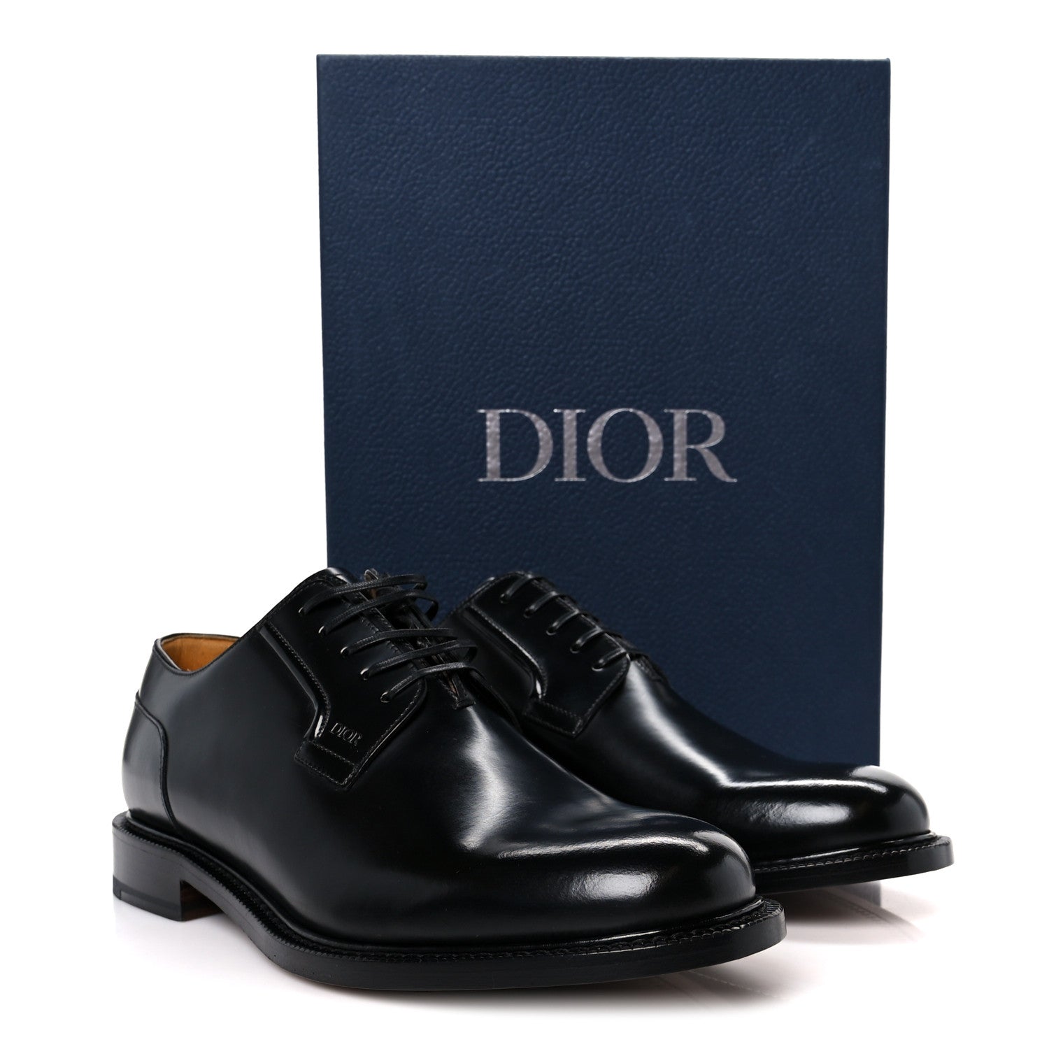 DIOR DERBY M-EXPLBOAT SHOES　42 Christian Dior Calfskin Mens Derby Shoes 42 Black 1823684