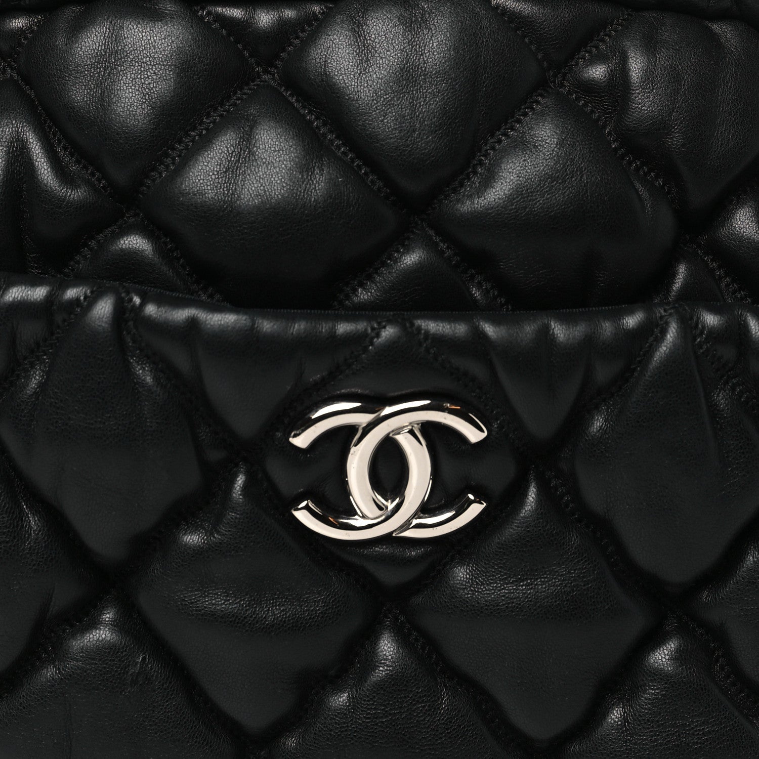 Chanel Lambskin Bubble Quilt Camera Case Black 8 of 10