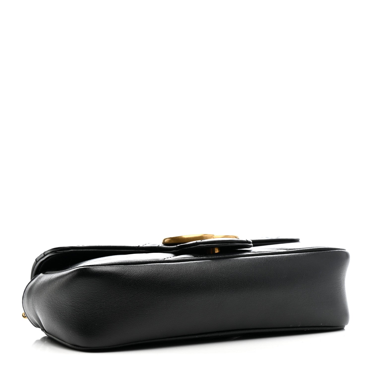 Gucci Calfskin Matelasse Super Mini GG Marmont Shoulder Bag Black 4 of 12