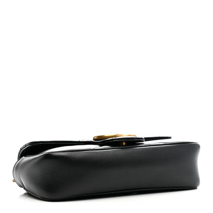 Gucci Calfskin Matelasse Super Mini GG Marmont Shoulder Bag Black 4 of 12