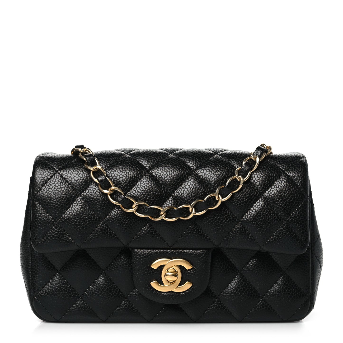 Caviar Quilted Mini Rectangular Flap Black
