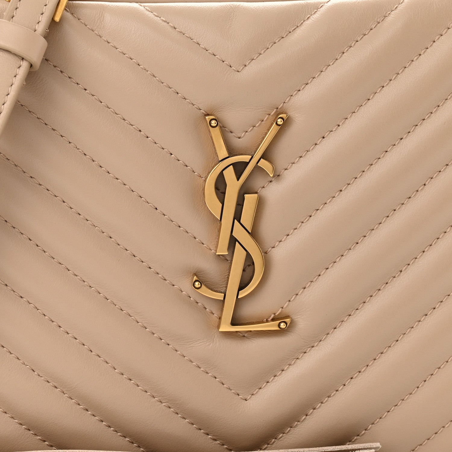 Saint Laurent Calfskin Matelasse Monogram Lou Camera Bag Dark Latte 7 of 9