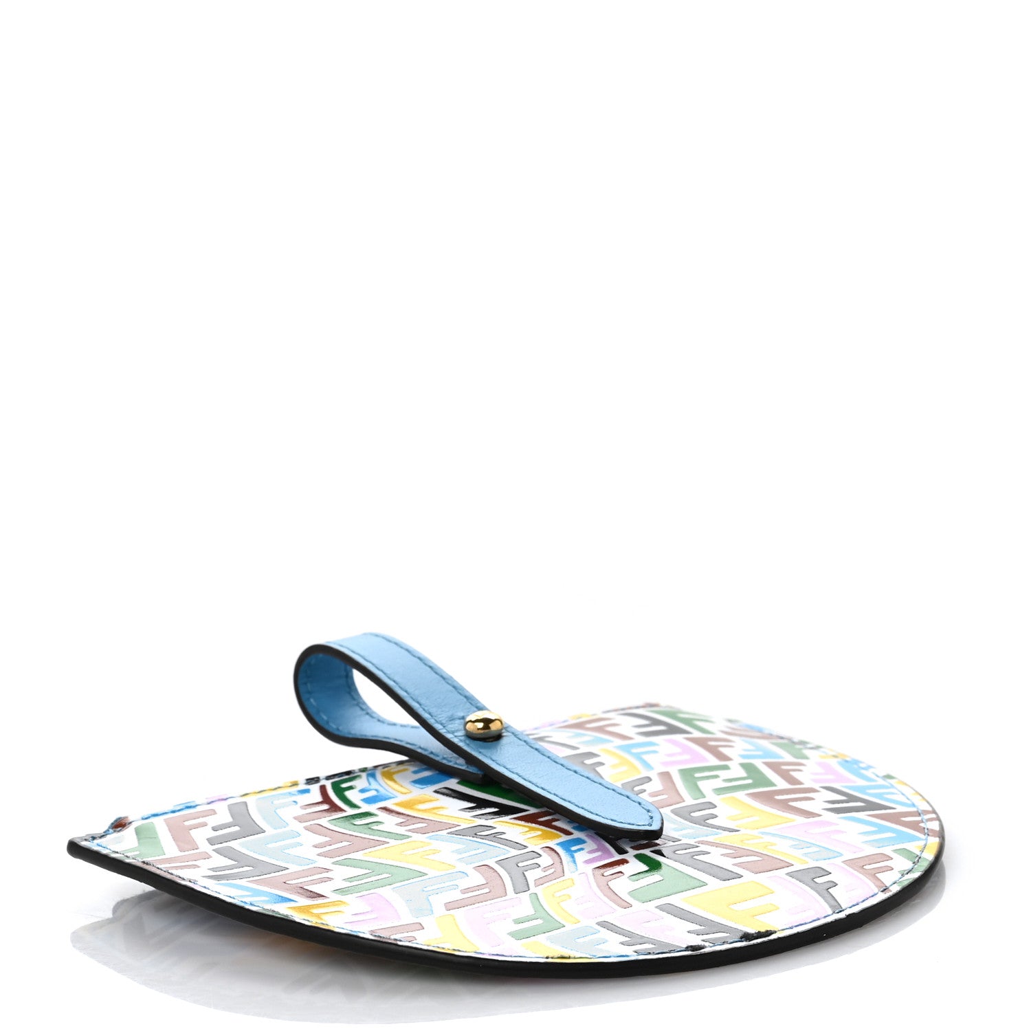 Fendi X SARAH COLEMAN Vitello Liberty FF Fish Eye Coin Case Multicolor Cyber Blue 4 of 7