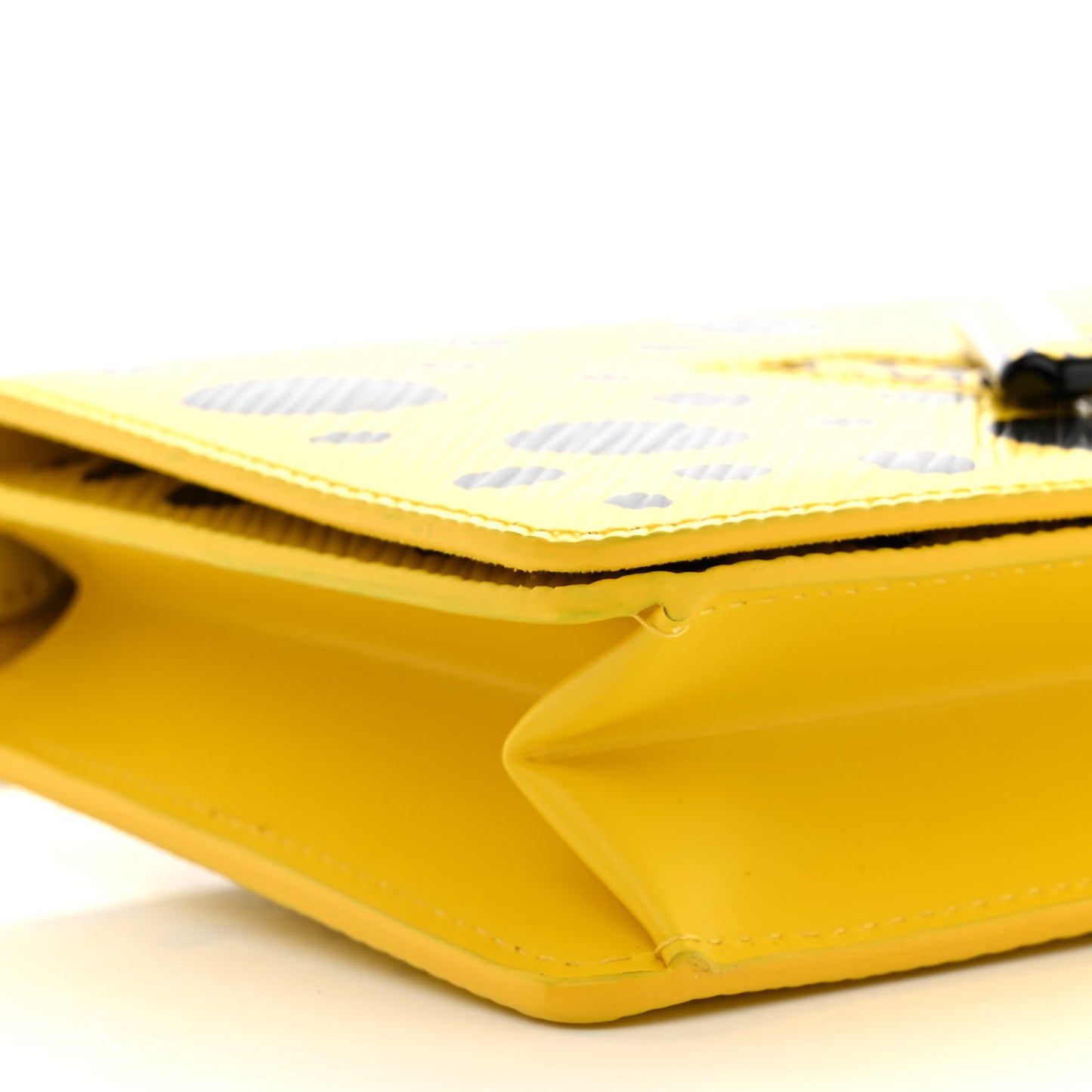 LV x YK Epi Infinity Dots Twist Belt Chain Wallet Yellow Black