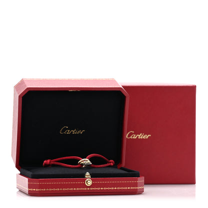 Cartier 18K Pink Yellow White Gold Trinity Cord Bracelet Red 4 of 4