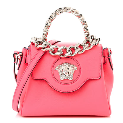 Versace Grained Calfskin Small Chain La Medusa Top Handle Bag Pink 1 of 10