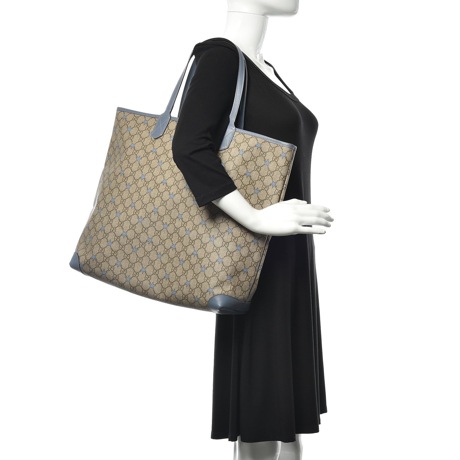 Gucci GG Supreme Stars Tote Blue 2 of 11