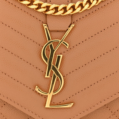 Saint Laurent Grain De Poudre Mixed Matelasse Triquilt Monogram Chain Wallet Dune 11 of 11