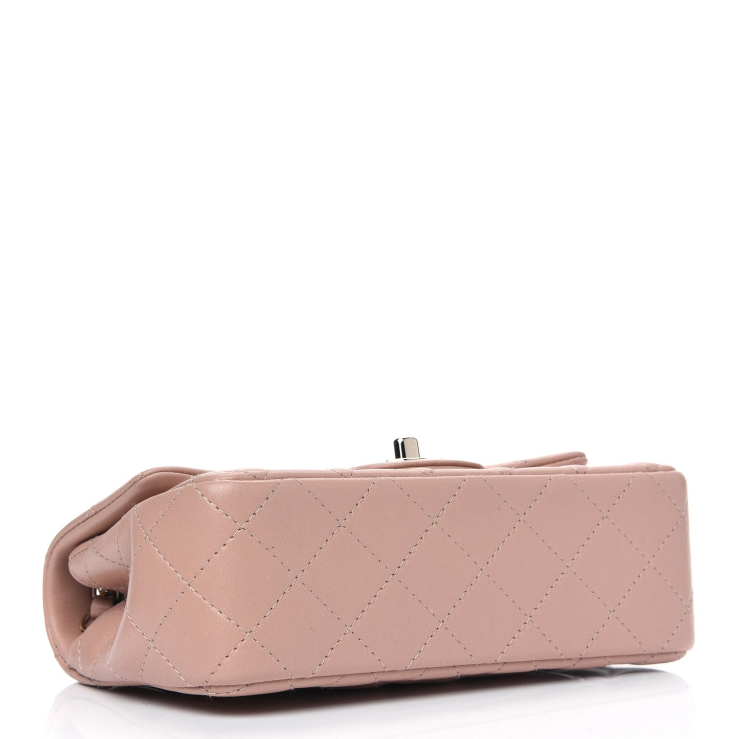 Lambskin Quilted Mini Rectangular Flap Beige