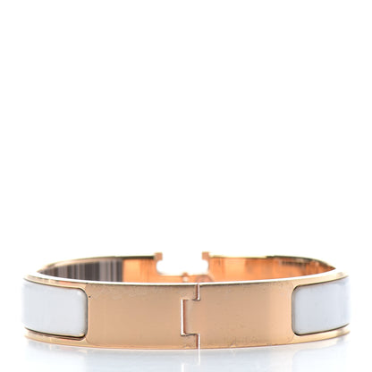 Hermes Enamel Narrow Clic Clac H Bracelet GM White 3 of 4