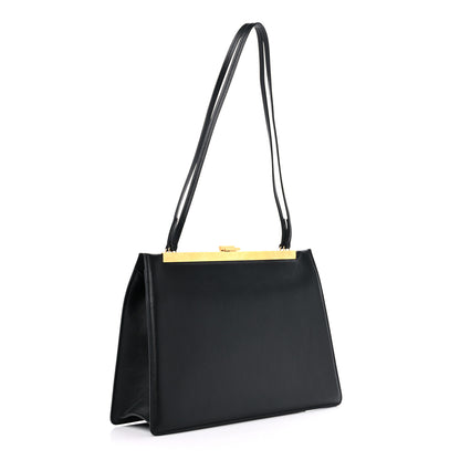 Celine Smooth Calfskin Medium Clasp Shoulder Bag Black 3 of 10