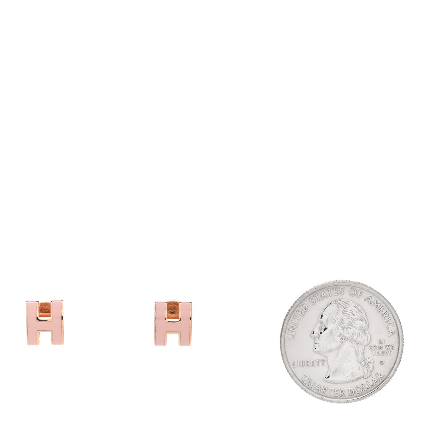 Hermes Rose Gold Lacquered Pop H Earrings Rose Dragee 2 of 6