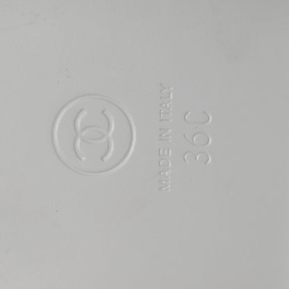 Chanel Lambskin CC Thong Sandals 36 White 7 of 10