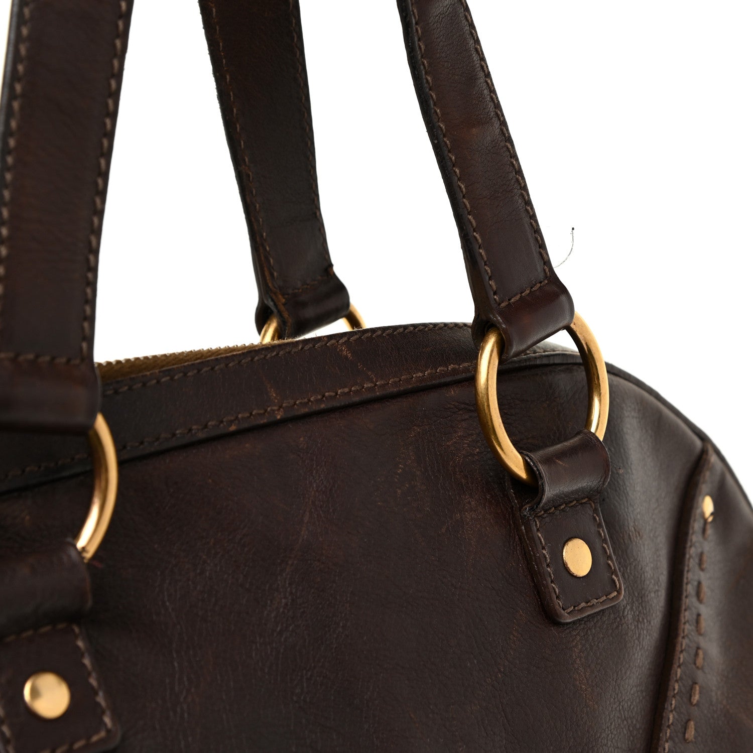 Saint Laurent Calfskin Oversized Muse Dark Brown 14 of 29