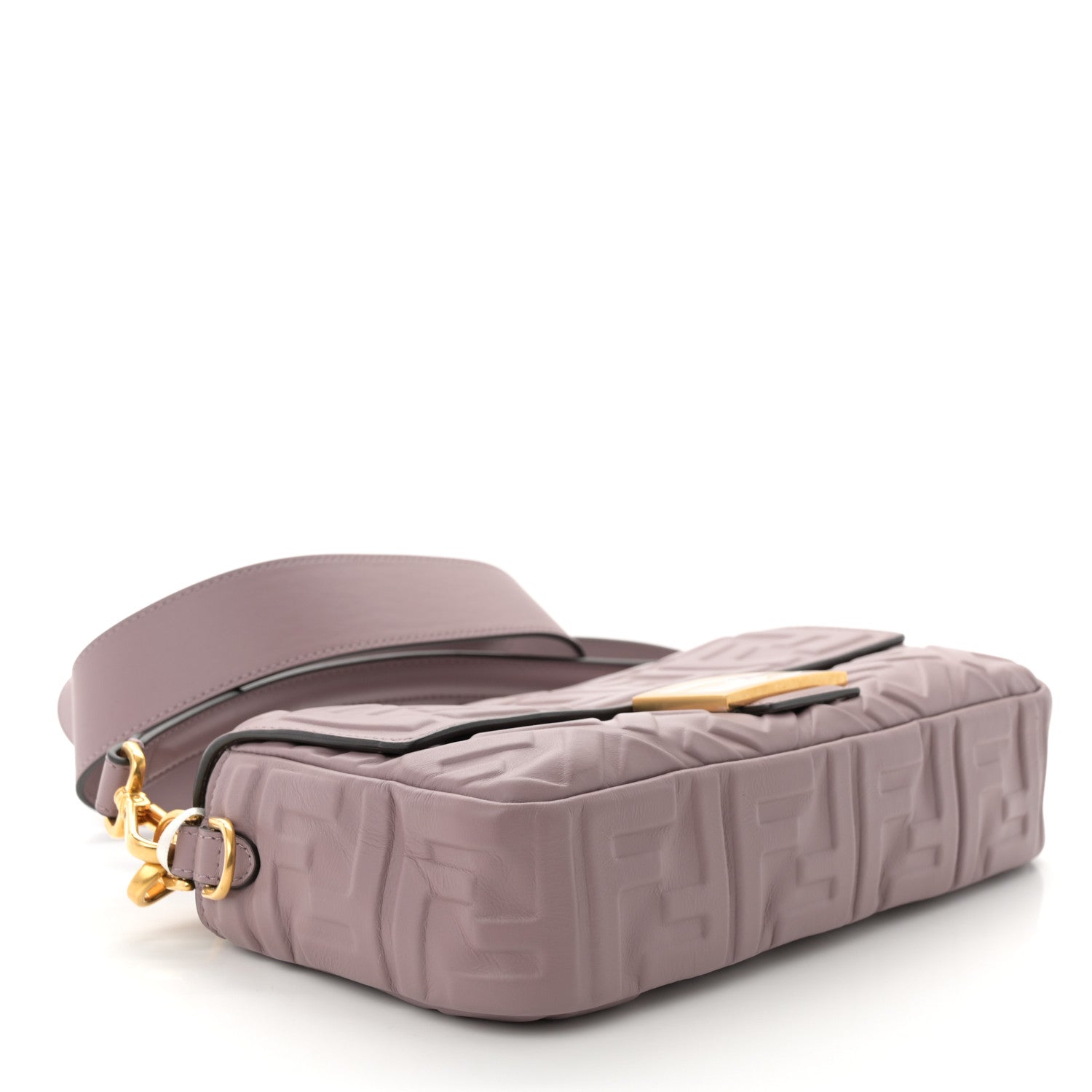 Fendi Nappa FF 1974 Embossed Baguette Dusty Mauve 4 of 10