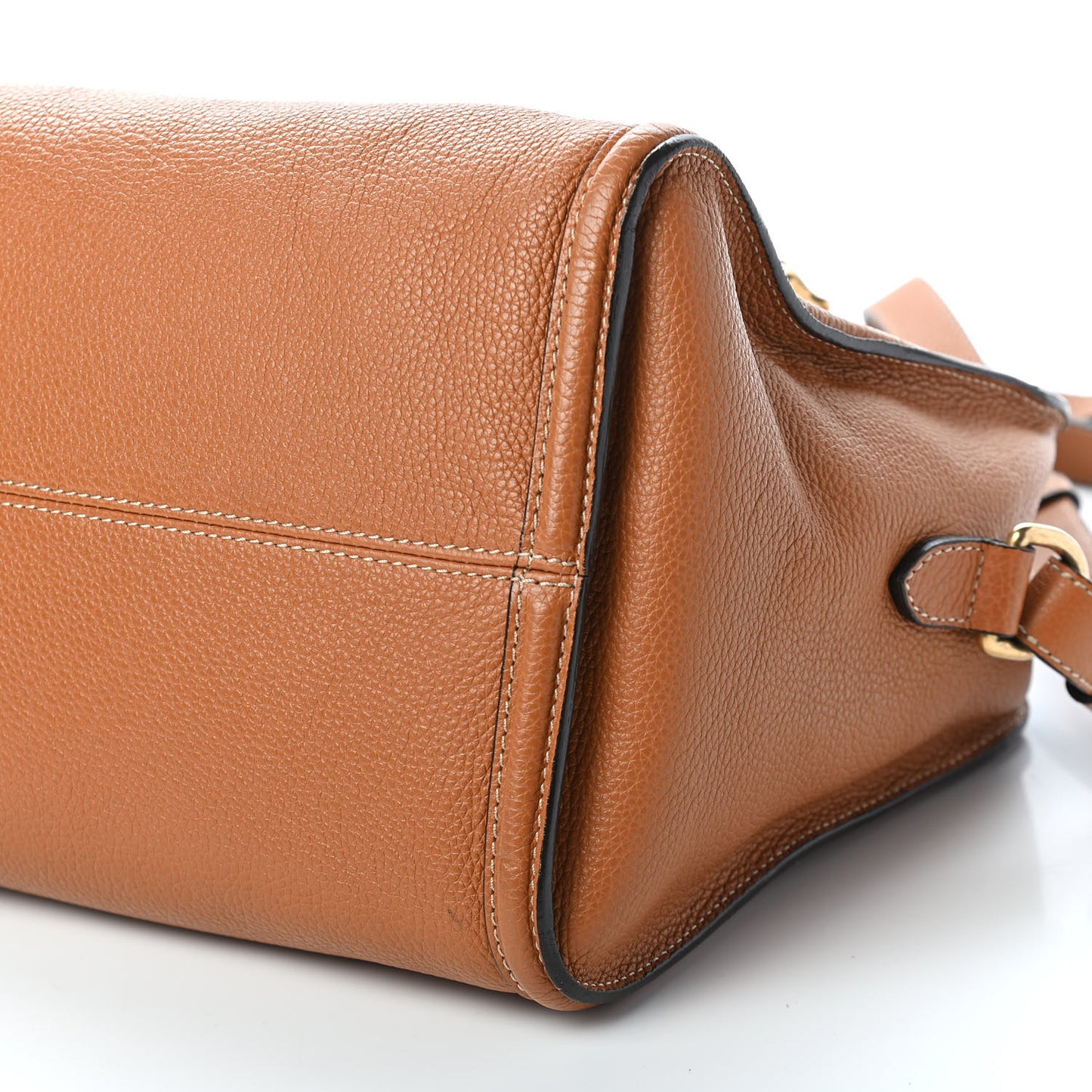 Pebbled Calfskin Small Skull Padlock Zip Around Tote Camel