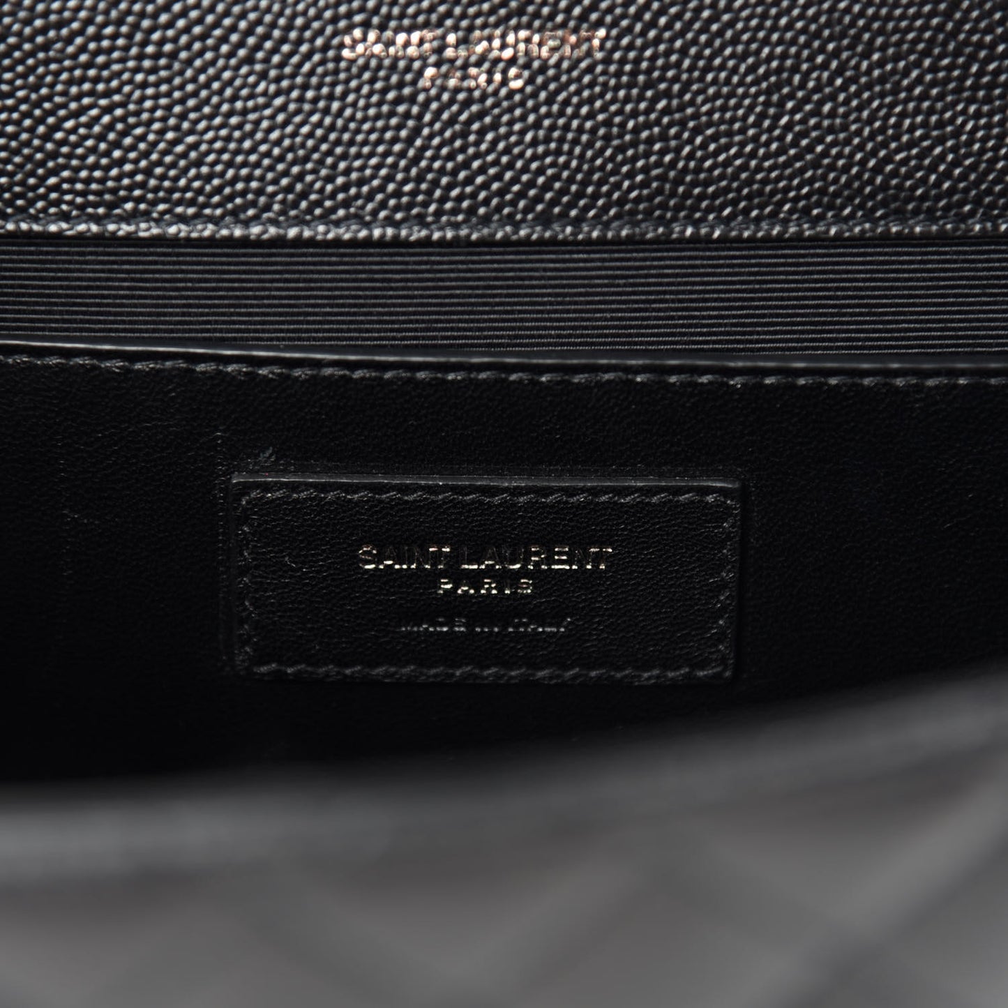 Grain De Poudre Textured Mixed Matelasse Triquilt Medium Monogram Satchel Black