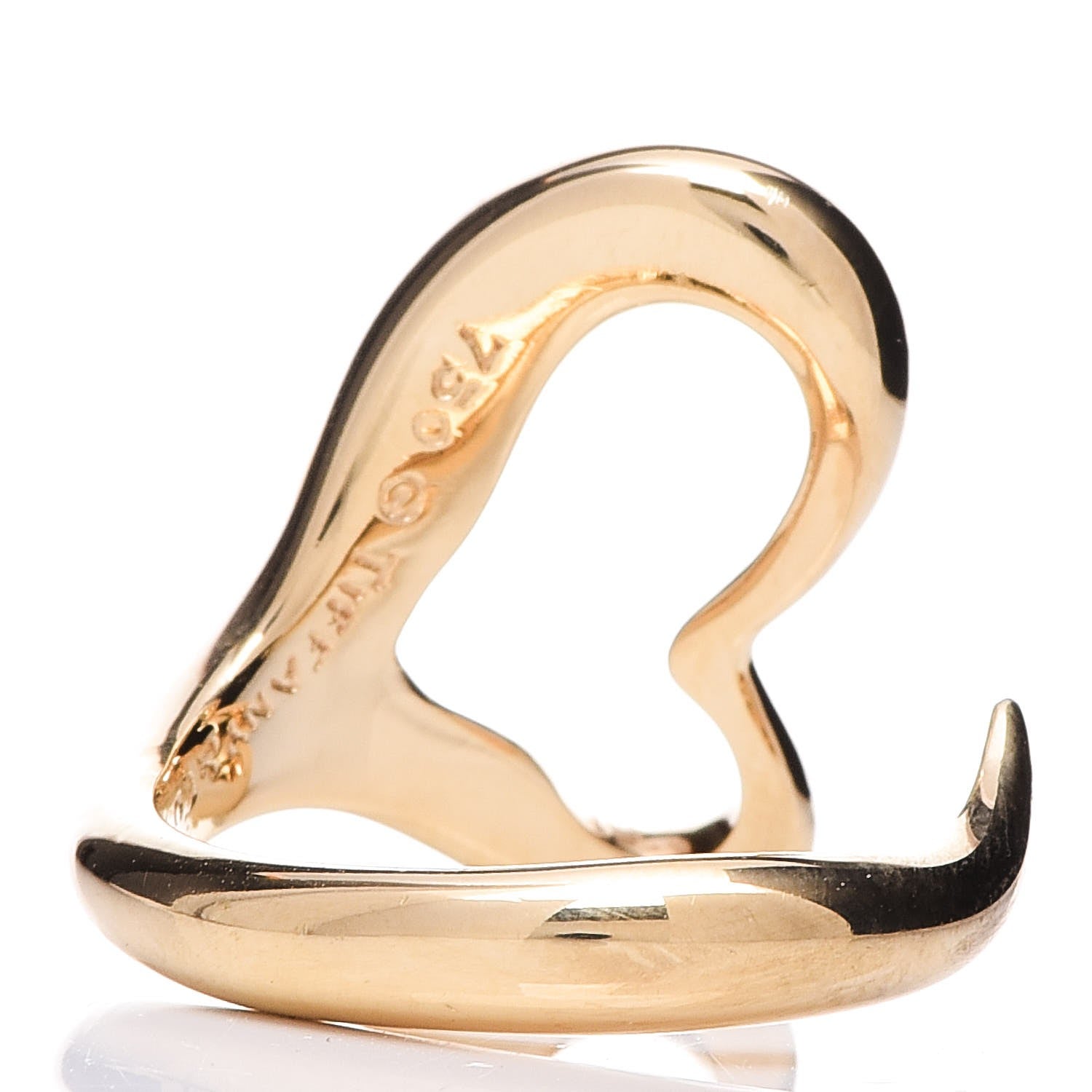 Tiffany 18K Yellow Gold Elsa Peretti Open Heart Ring 54 7 3 of 10