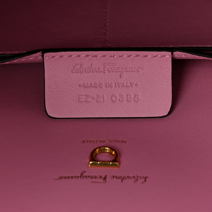Salvatore Ferragamo Hammered Calfskin Medium The Studio Box Bag Flamingo 8 of 11