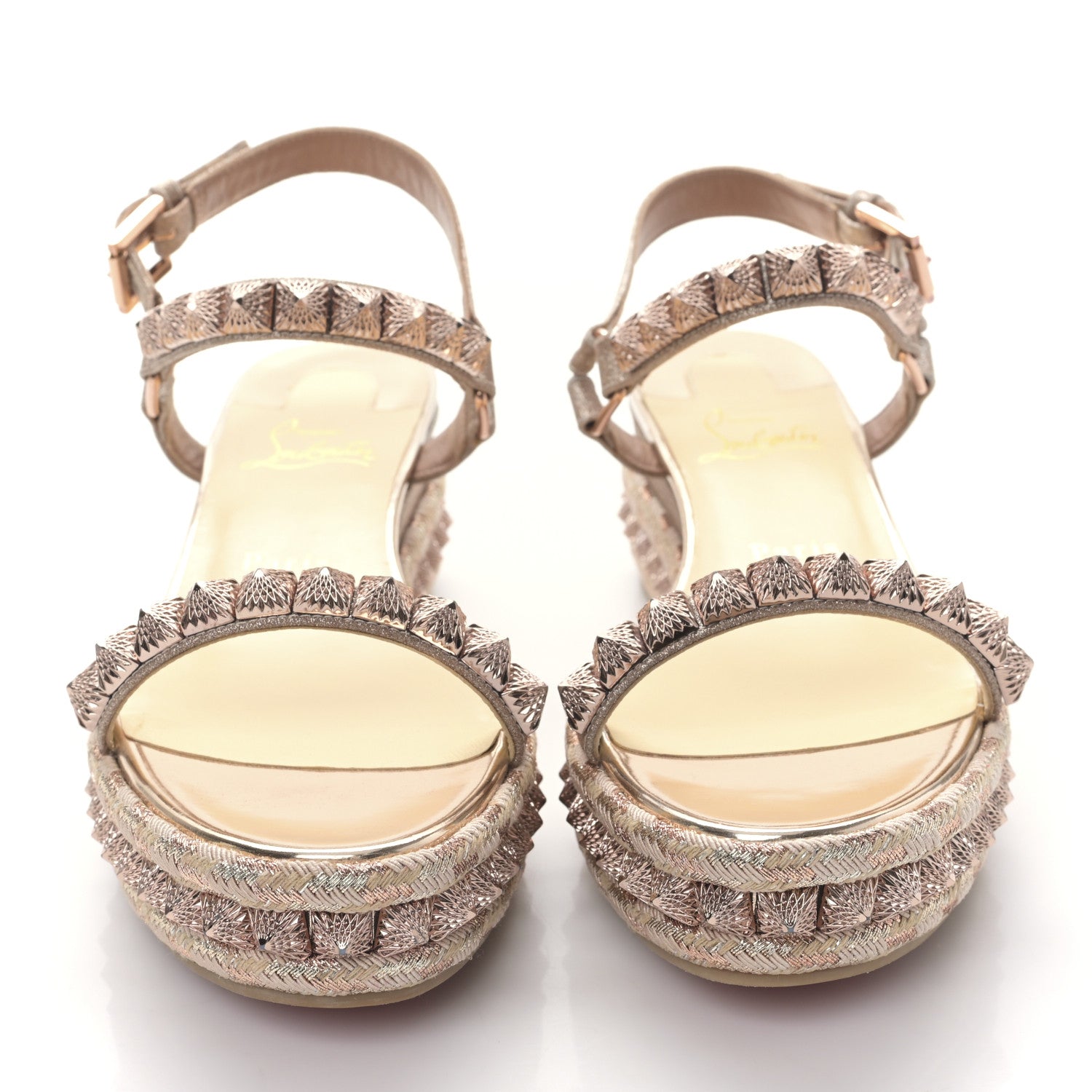 Christian Louboutin Calfskin Cubiste Pyraclou 60 Platform Sandals 39 Platine 2 of 7