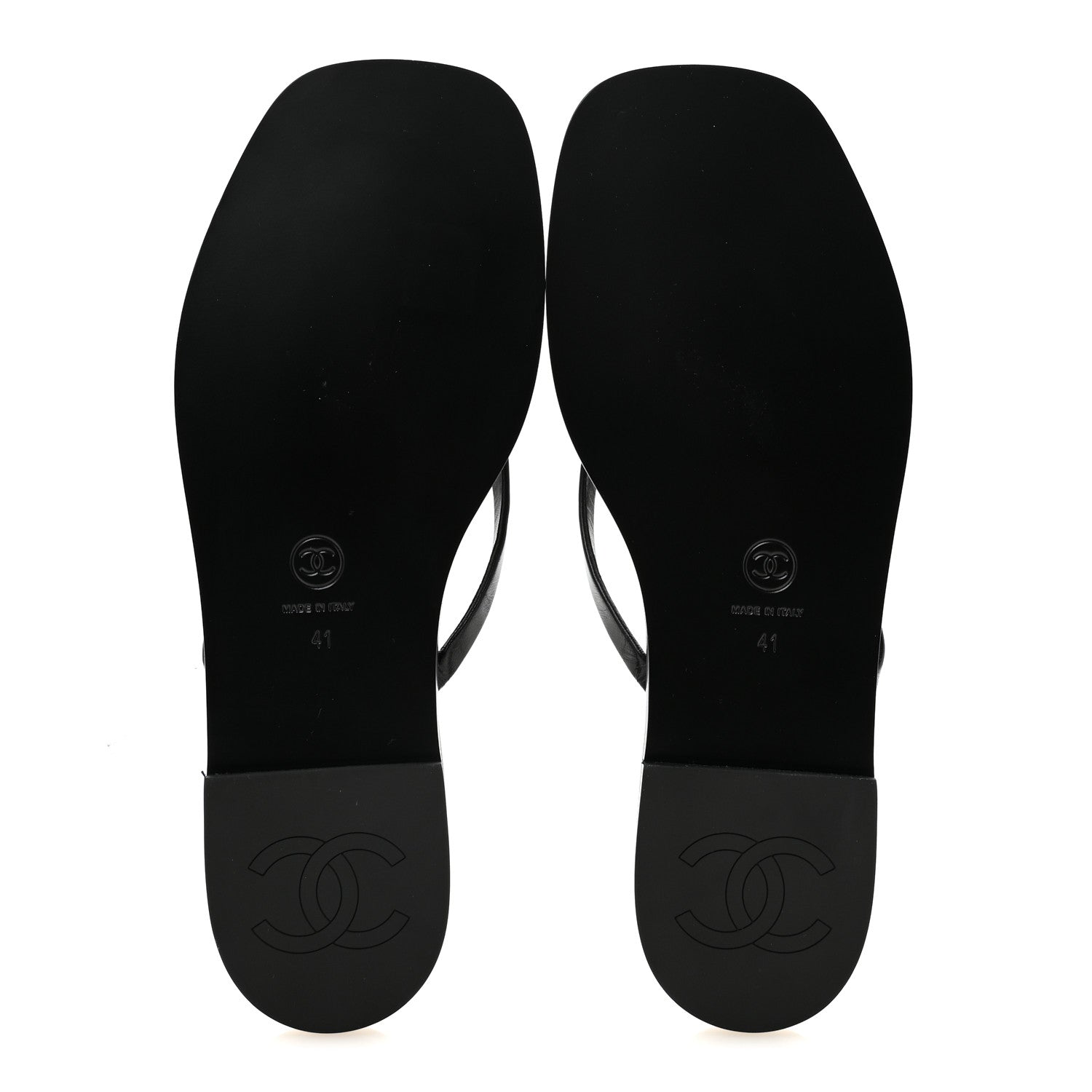Chanel Goatskin CC Times Square Thong Sandals 41 Black 6 of 10