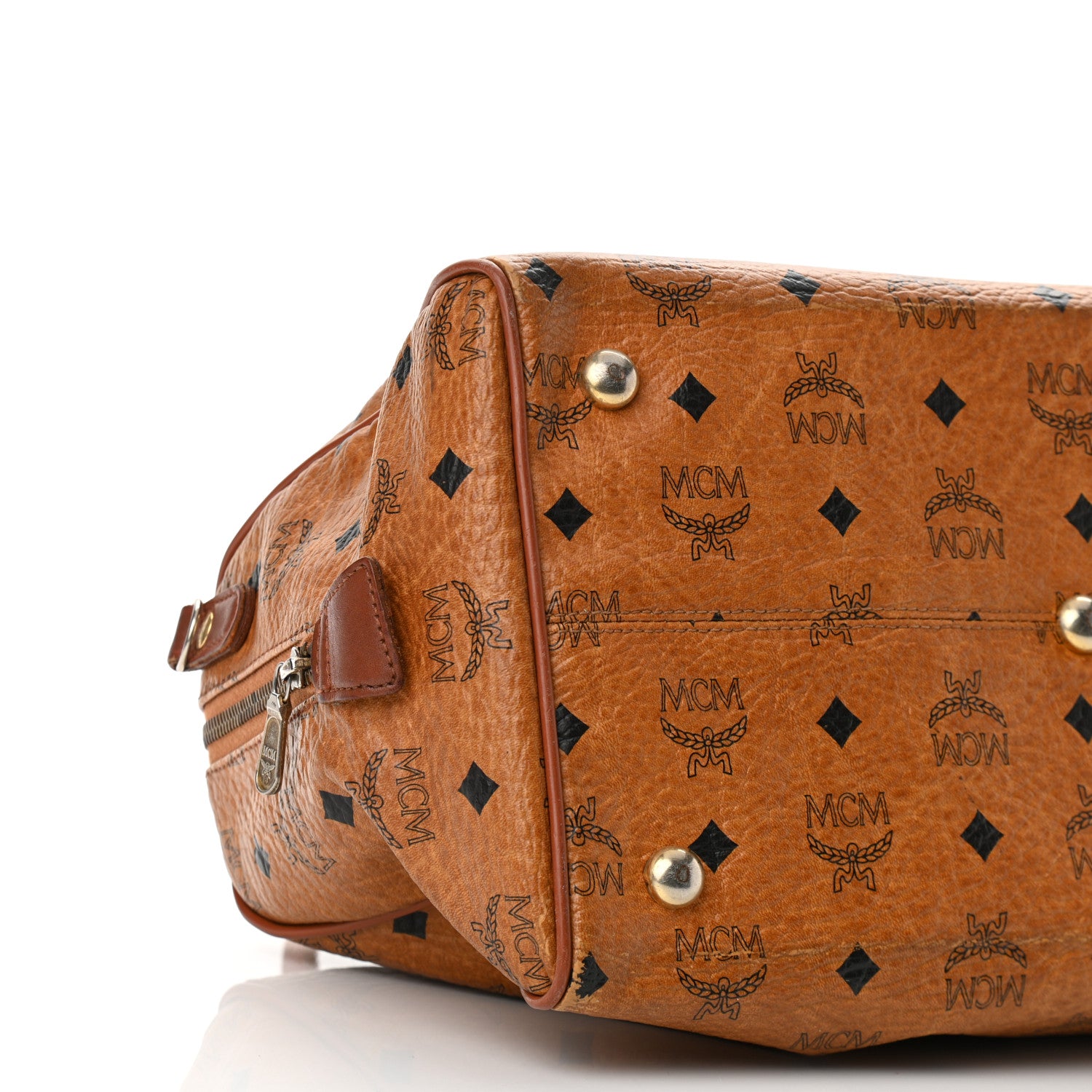 MCM Visetos Essential Boston Bag Cognac 7 of 12