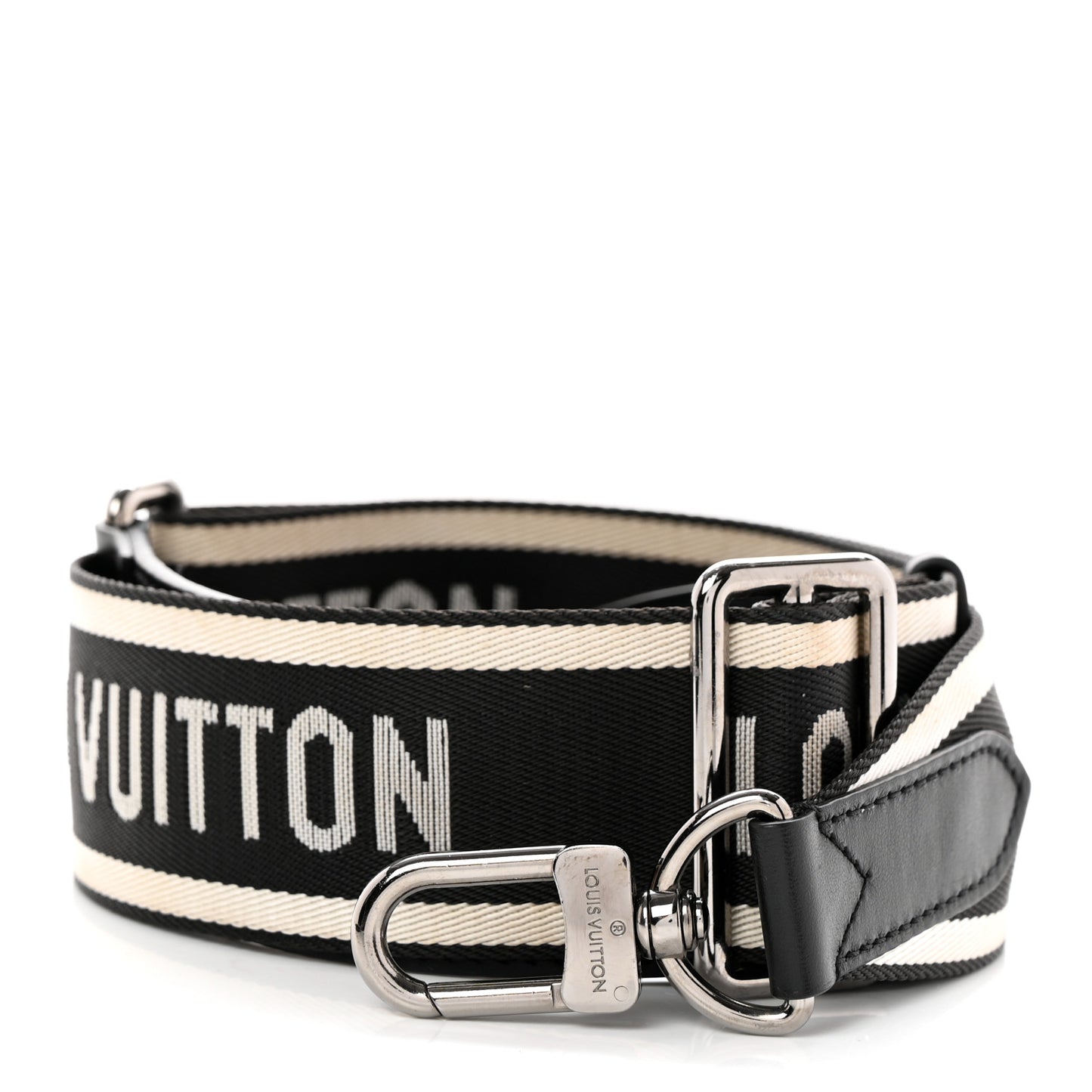 Nylon Jacquard Sporty Bandouliere Shoulder Strap Black