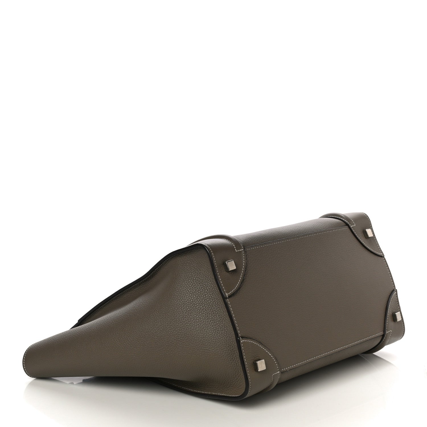 Celine Drummed Calfskin Mini Luggage Souris 4 of 9