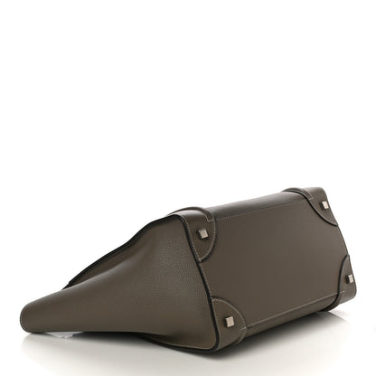 Celine Drummed Calfskin Mini Luggage Souris 4 of 9