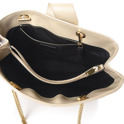 Saint Laurent Grain De Poudre Matelasse Chevron Monogram Shopping Bag Nude Powder 4 of 8