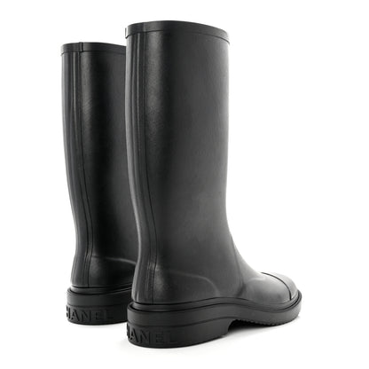 Chanel Caoutchouk CC High Boots 41 Black 4 of 8