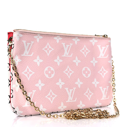 Louis Vuitton Monogram Giant Double Zip Pochette Rouge 3 of 9