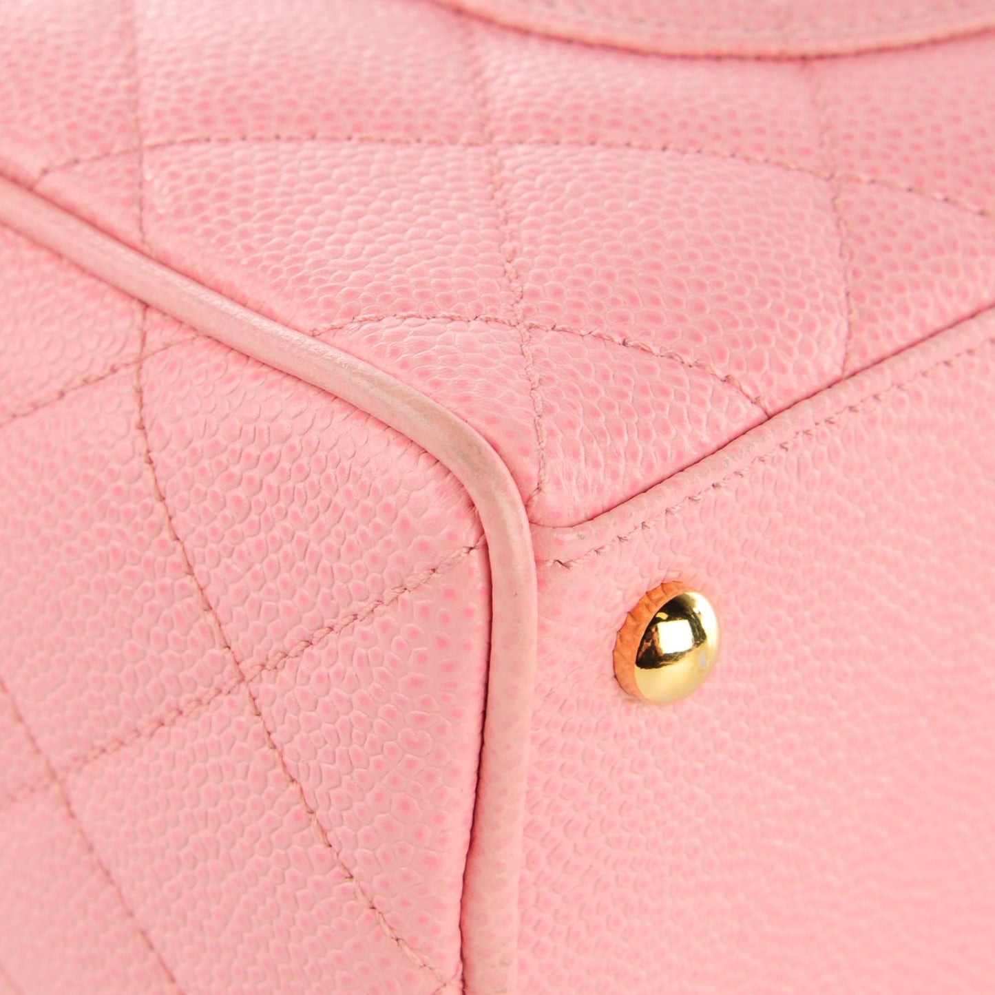 Caviar Quilted Small Bowler Pink