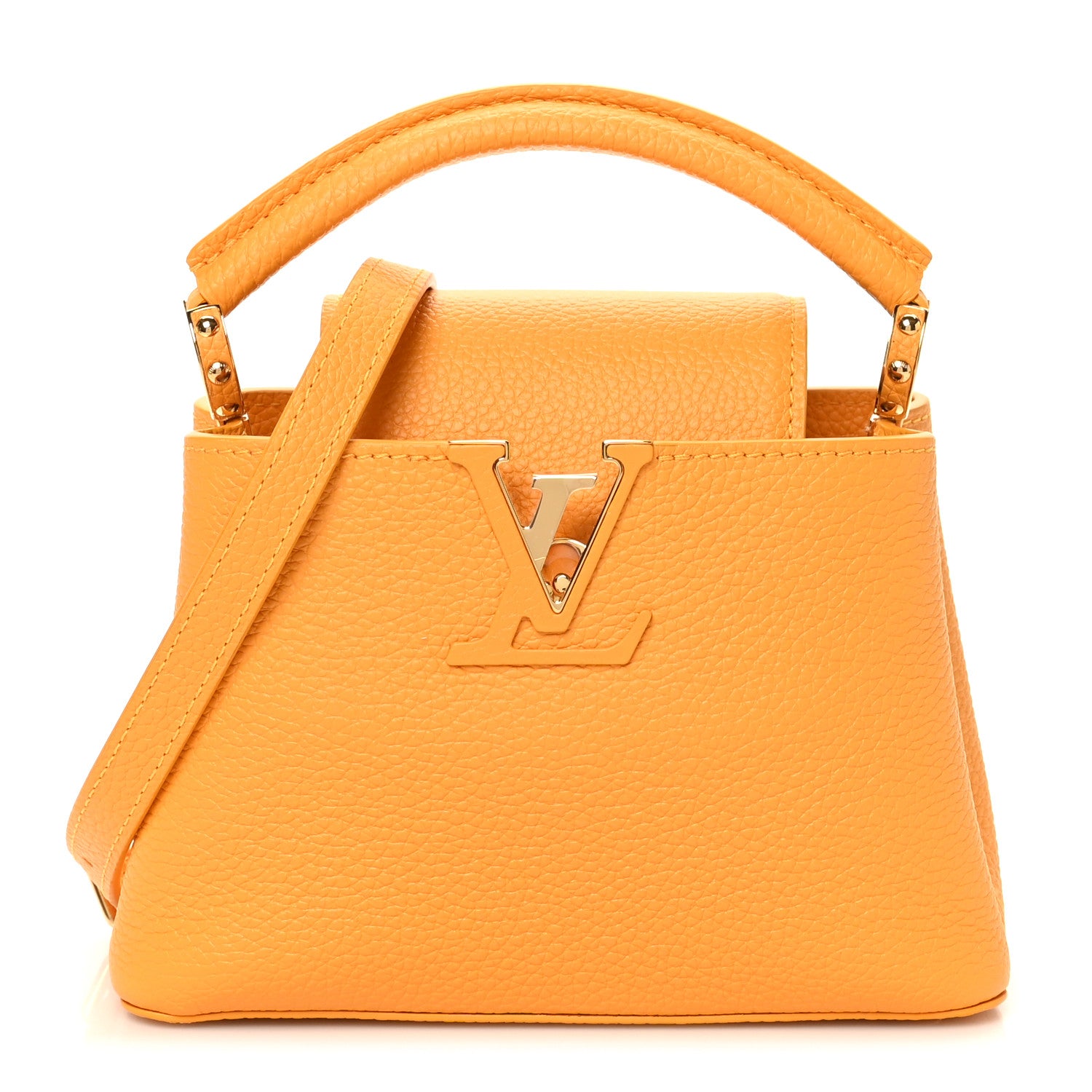 Louis Vuitton Taurillon Mini Capucines Sunbeam Yellow 1 of 9
